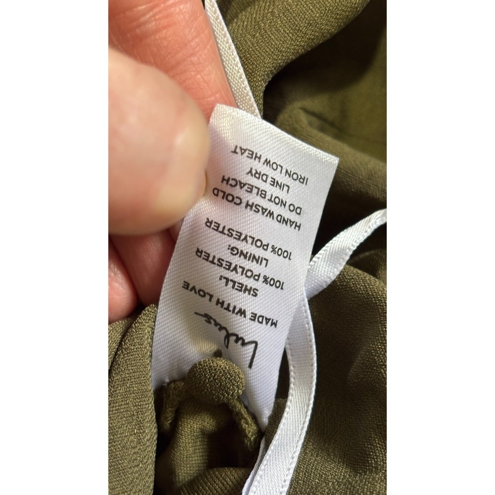 Lulus In the City Surplice Jumpsuit Womens Medium Olive Green Lined Sleeveless - Picture 16 of 16
